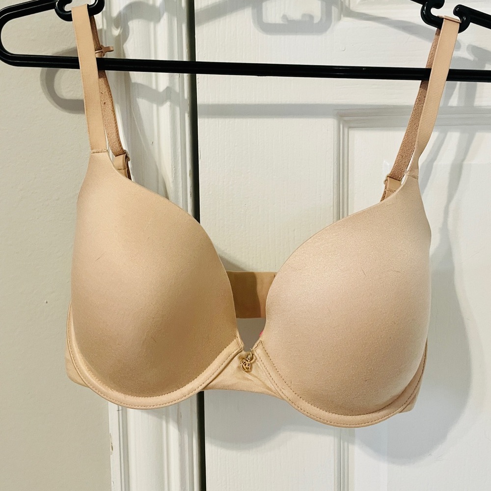 Betsey Johnson Forever Perfect Demi Bra - 30DDD- Nude - Convertible
